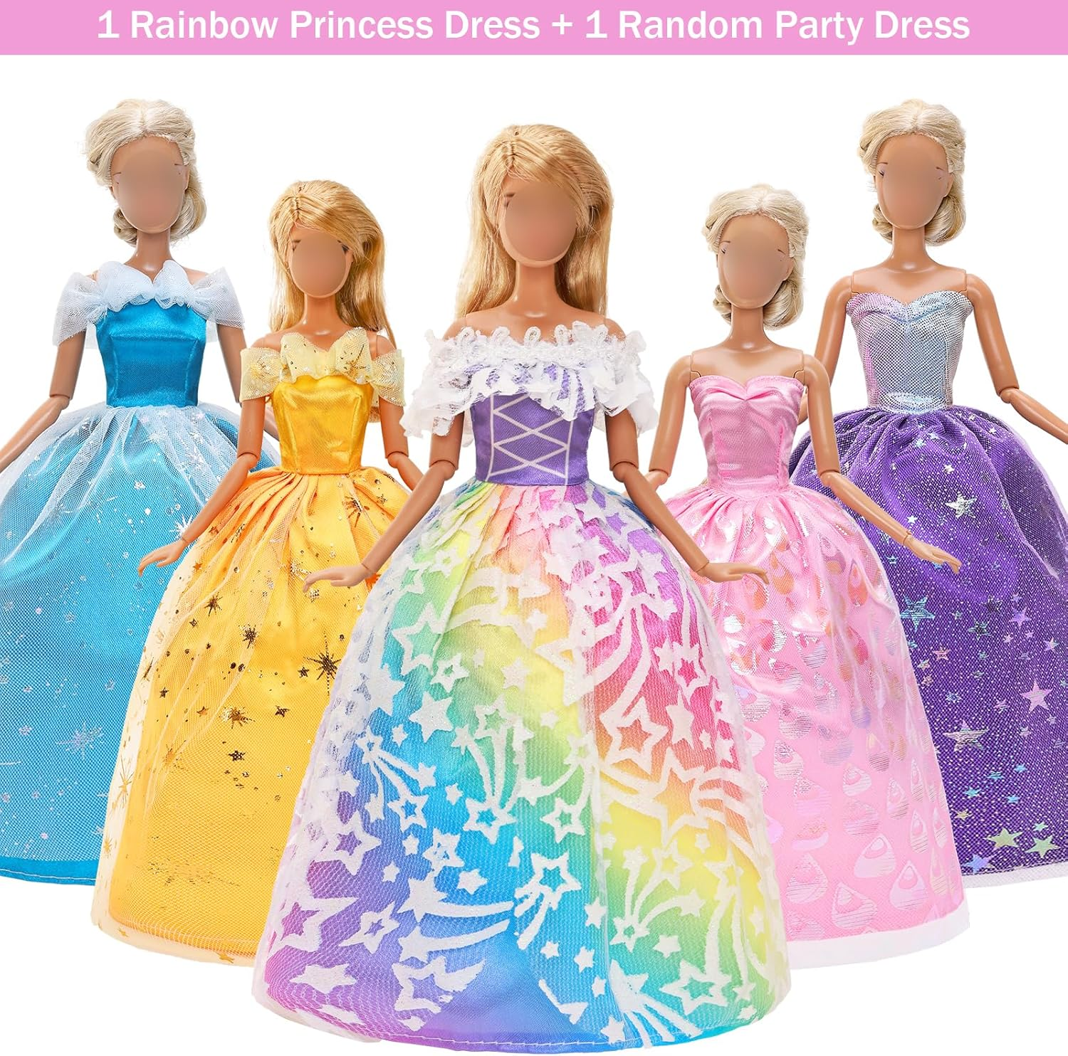 Barwa 110 Doll Clothes and Accessories Fashion Dresses Tops Pants Outfits Party Gown Mini Dresses Swimsuits Bikini Shoes Princess Wings Hangers Handbag for 11.5 Inch Doll image number 4