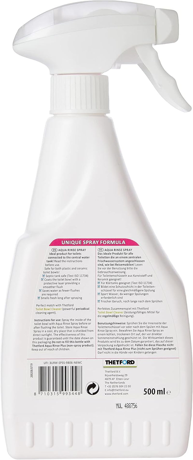 Thetford Aqua Rinse Toilet Spray - 500Ml