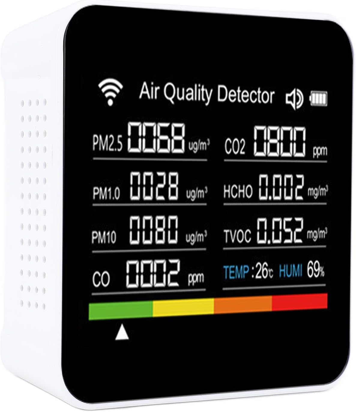 Jectse 14 in 1 Portable Air Quality Monitor, CO2 Detector Air Quality Meter with 2.8 TFT Screen, PM2.5, Vocs, Temperature, Humidity Display, for Home, Hotel, Office, Car, Battery image number 5