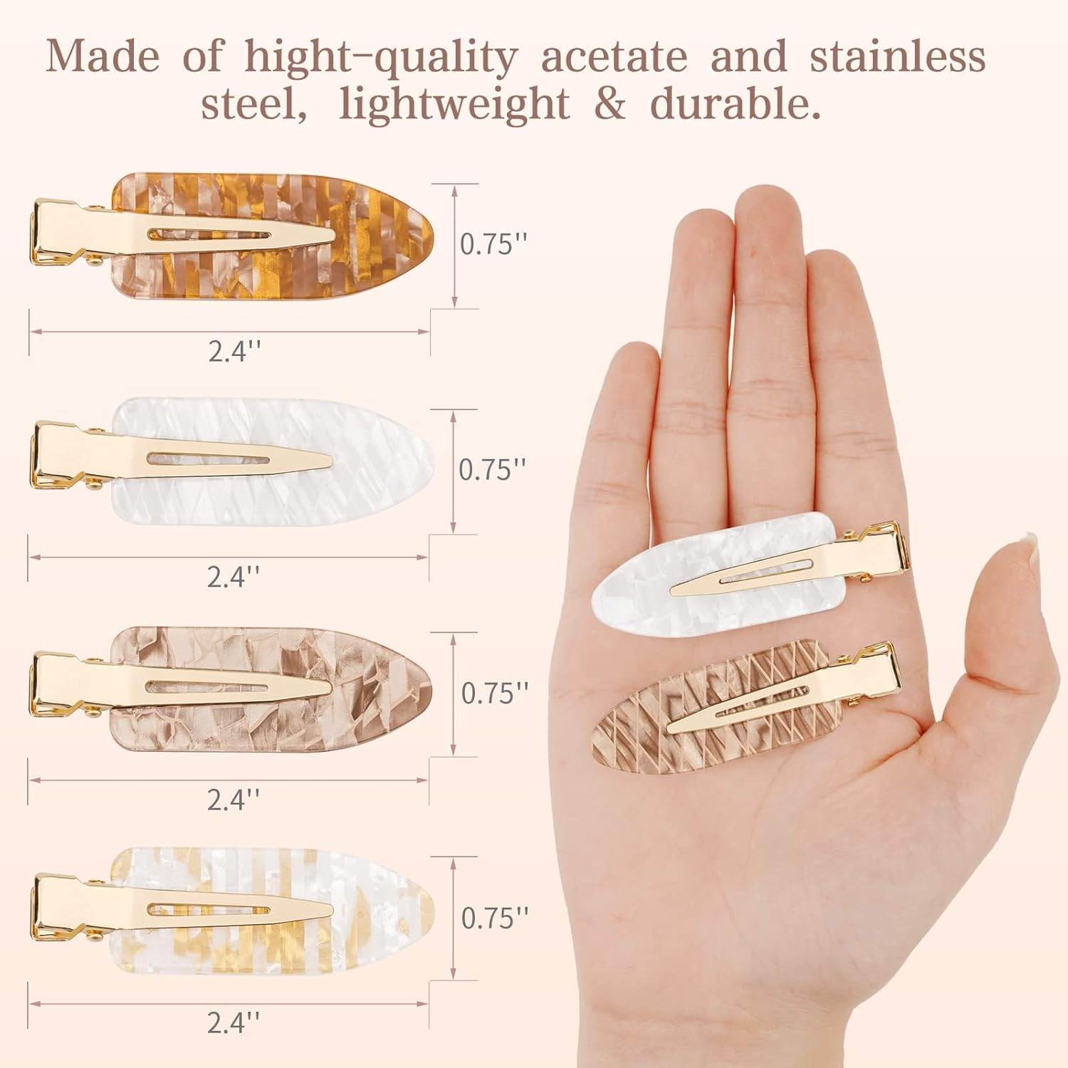 SZTTY 12 Pcs No Crease Hair Clips for Styling, Creaseless Flat Clips for Women & Girls, 6 Elegant Colors for Daily Hair Care & Styling