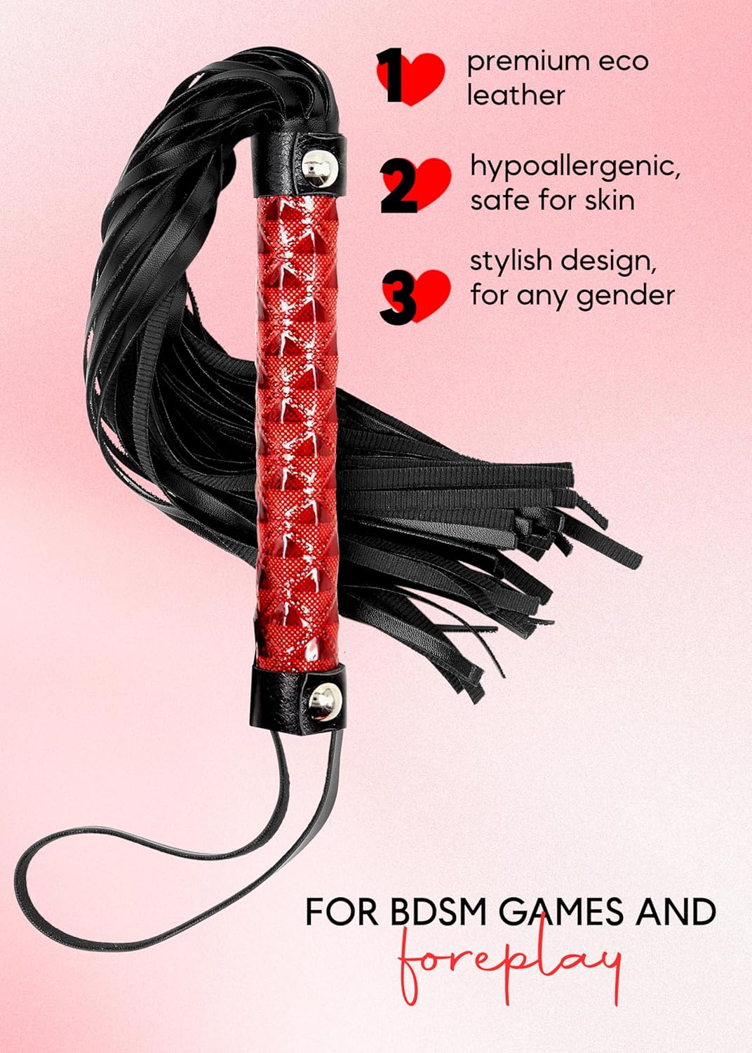 Horse Red Whip 15" Crop 12" Crop 18" Kit Equestrian Horse Whip Play Toys for Couples Riding Crops Double Layer Crop image number 1