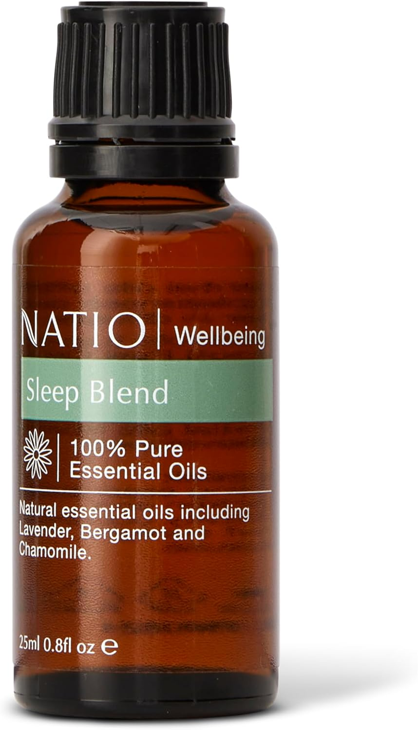 Natio Wellbeing Sleep Pure Essential Oil Blend 25 Ml - Lavender, Bergamot, Marjoram, Tangerine & Chamomile - Relieve Symptoms of Sleeplessness & Stress - Vegan & Made in Australia image number 1