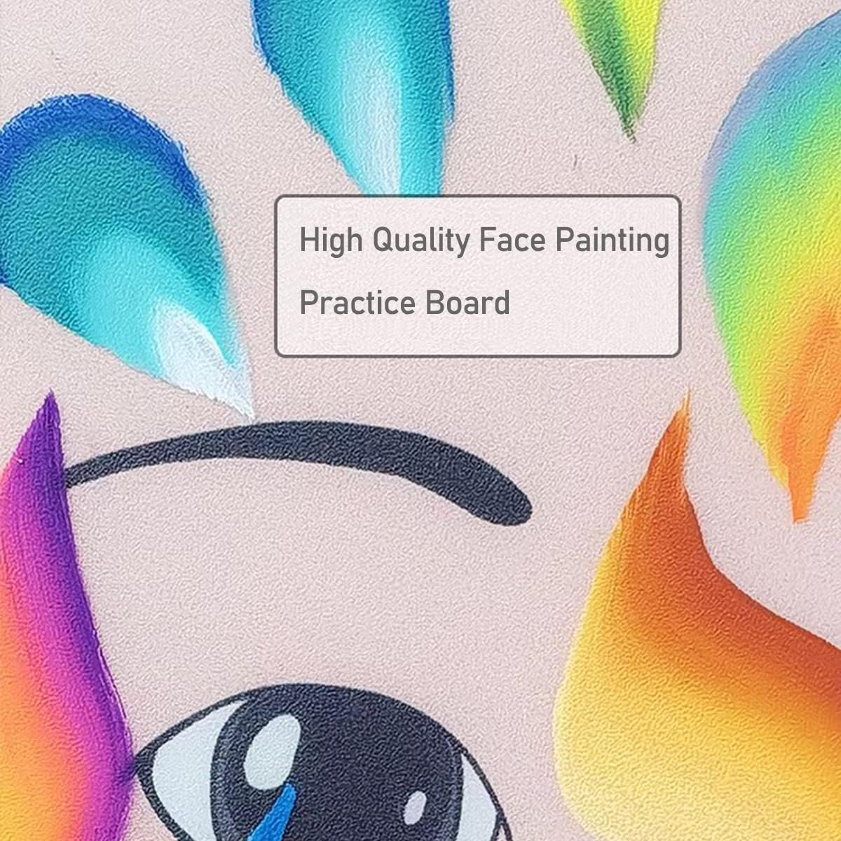 Face Painting Practice Board,Face Paint Board for Practise,Reusable Face Painting Exercise Template,Makeup Painting Tool (Girl) image number 1