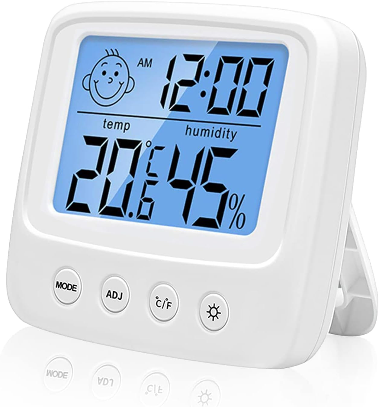 Mumoo Bear Indoor Thermometers Hygrometer Digital Room Thermometer and Humidity Gauge with Clock Humidity Temperature, 5S Fast Refresh, Backlight Function for Home, Office, Bedroom image number 3