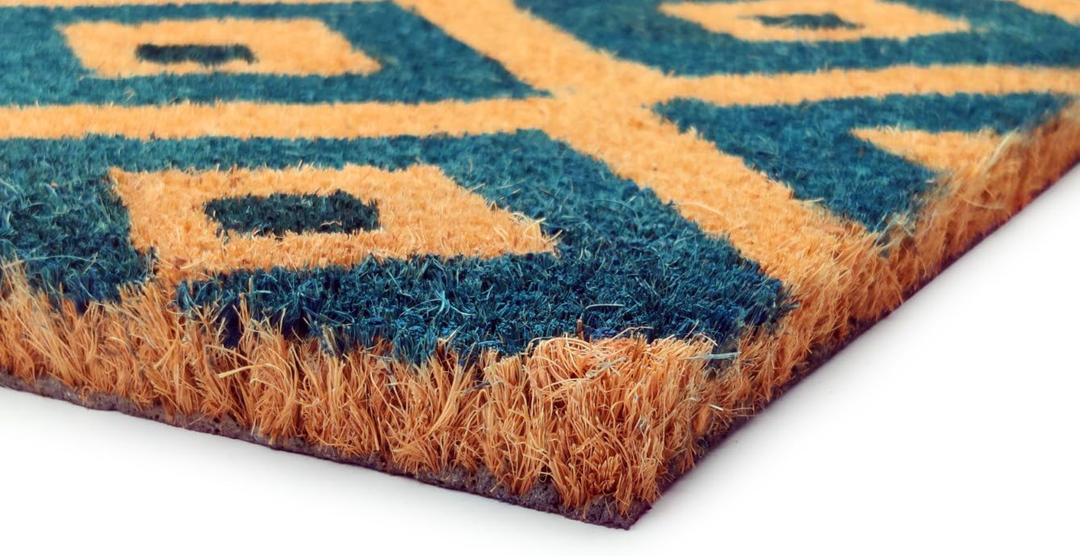 PVC Backed Coir Doormat for Indoor and Outdoor Use with PVC Backing Kimberley Blue (45X75 Cm) image number 3