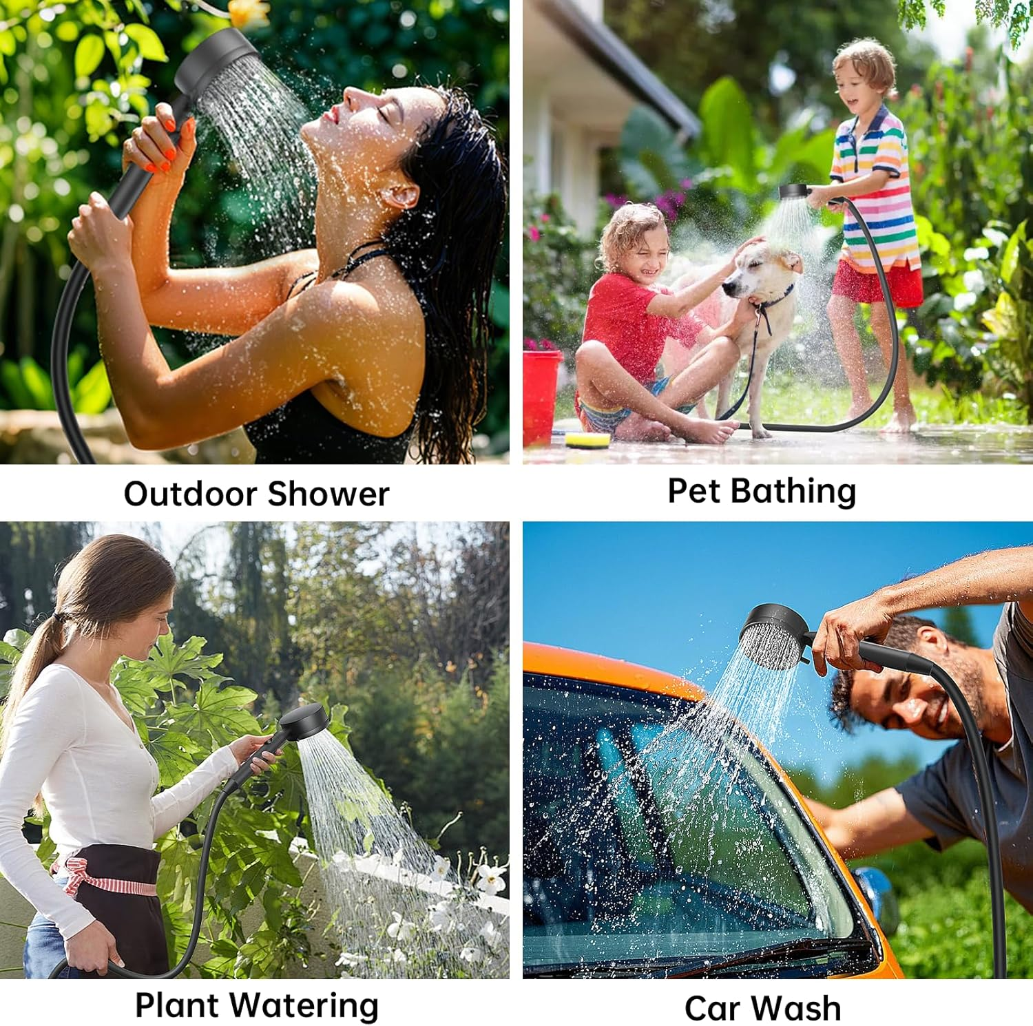 Portable Camping Outdoor Shower, 10000Mah Rechargeable Electric Shower Pump Intelligent Digital Display 5 Shower Modes & IPX8 Waterproof image number 4