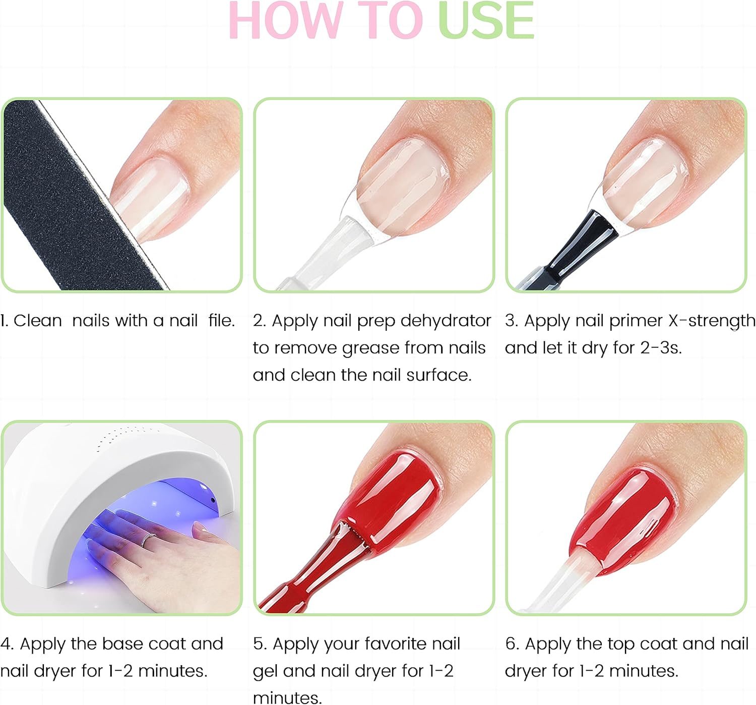 SULLMAR Nail Prep Dehydrator & Nail Primer X-Strength Kit, 2Pcs Nail Dehydrator and Primer Profession Nail System Enhance Nail Bonding Nail Primer and Dehydrator for Acrylic Nails image number 4