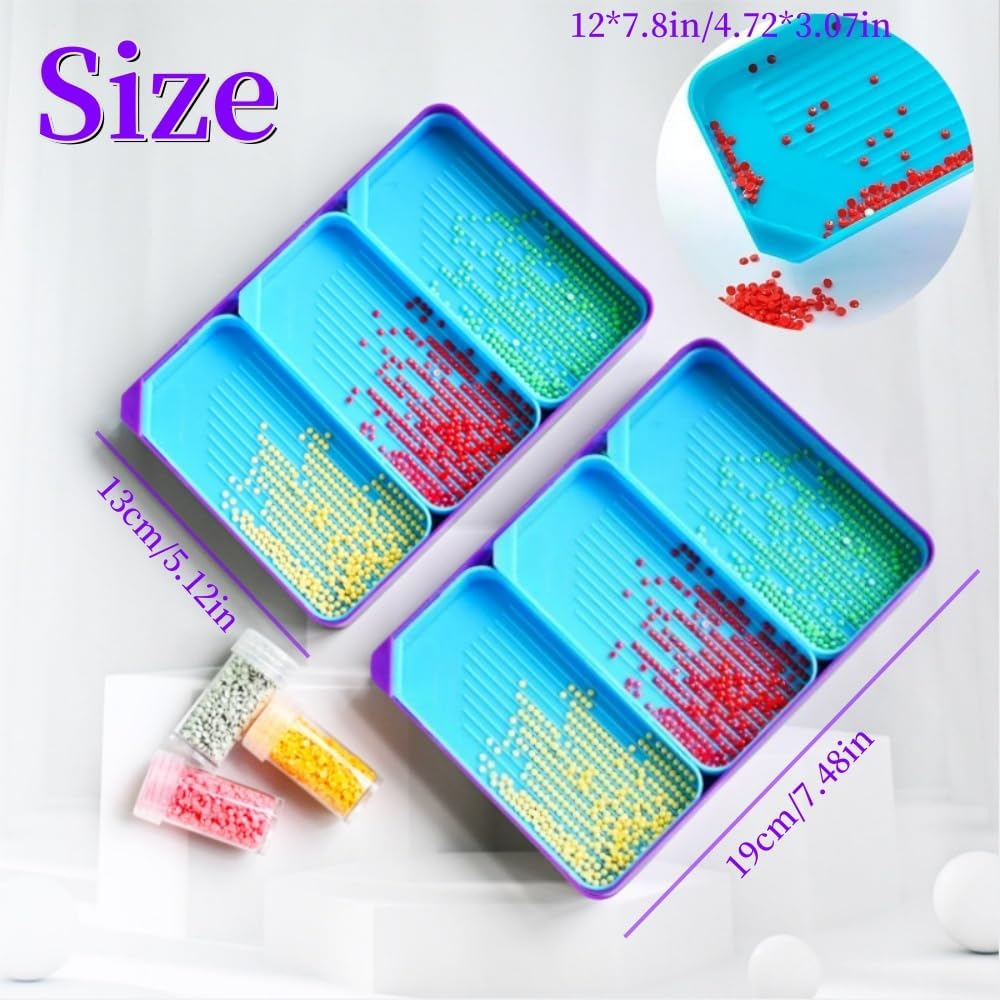 8-Piece Diamond Painting Trays Kits for Adults, Stackable Diamond Art Accessories and Tools, 2 Sizes Tray Diamond Art Painting Kits for DIY Art Craft image number 1