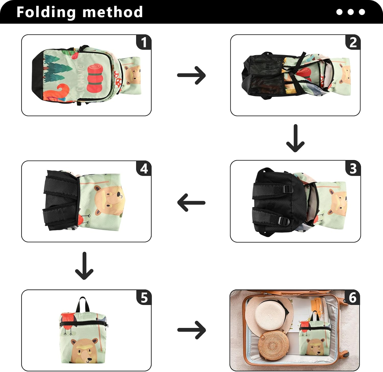 AIXIWAWA Travel Backpack Christmas Trucks, Packable Lightweight Waterproof Portable Casual Daypack Foldable for Hiking Camping Weight Capacity 22 LB, Multicolor, 11.2&times;5.9&times;18.5 IN image number 3