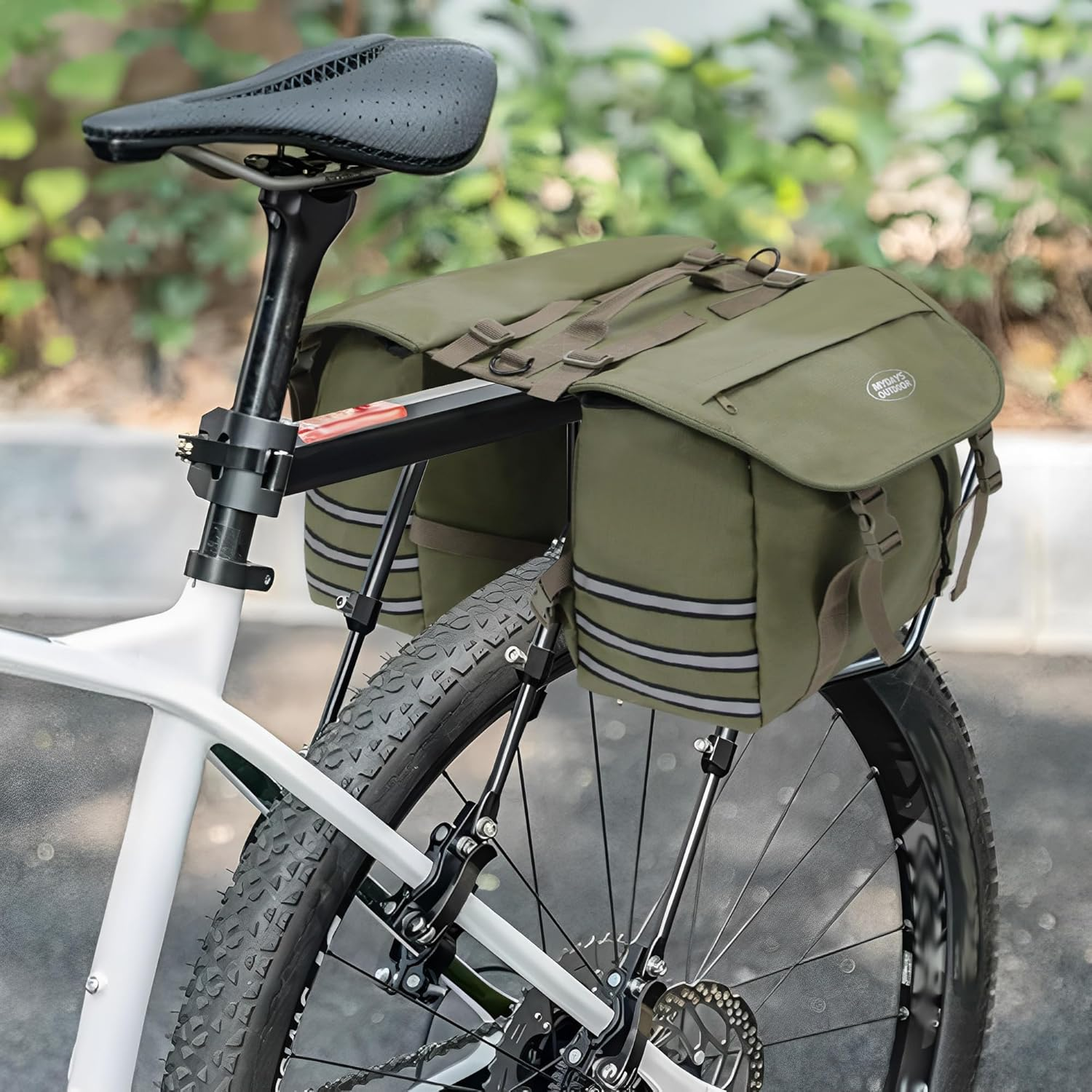 Bike Panniers Rear Rack Waterproof,Ebike Saddle Bags,Bicycle Storage Bag,Bike Frame Bag under Seat,Bike Rear Rack Bag Large Capacity Reflective Strip