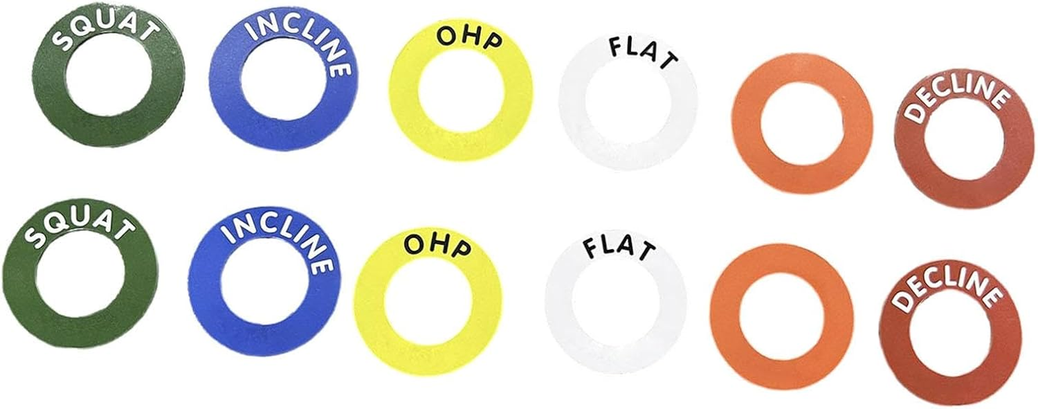 Frediuo 12 Pieces Barbell Markers Power Squat Rack Markers Squat Rack Position Markers for Bench Press image number 4