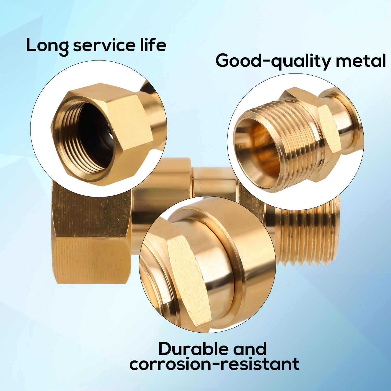 Gosknor Quick Connect Pressure Washer Fitting, Male M22-14Mm Quick Connect Pressure Washer Swivel Fitting Pressure Washer Adapter for Power Washer Hose Pump image number 3