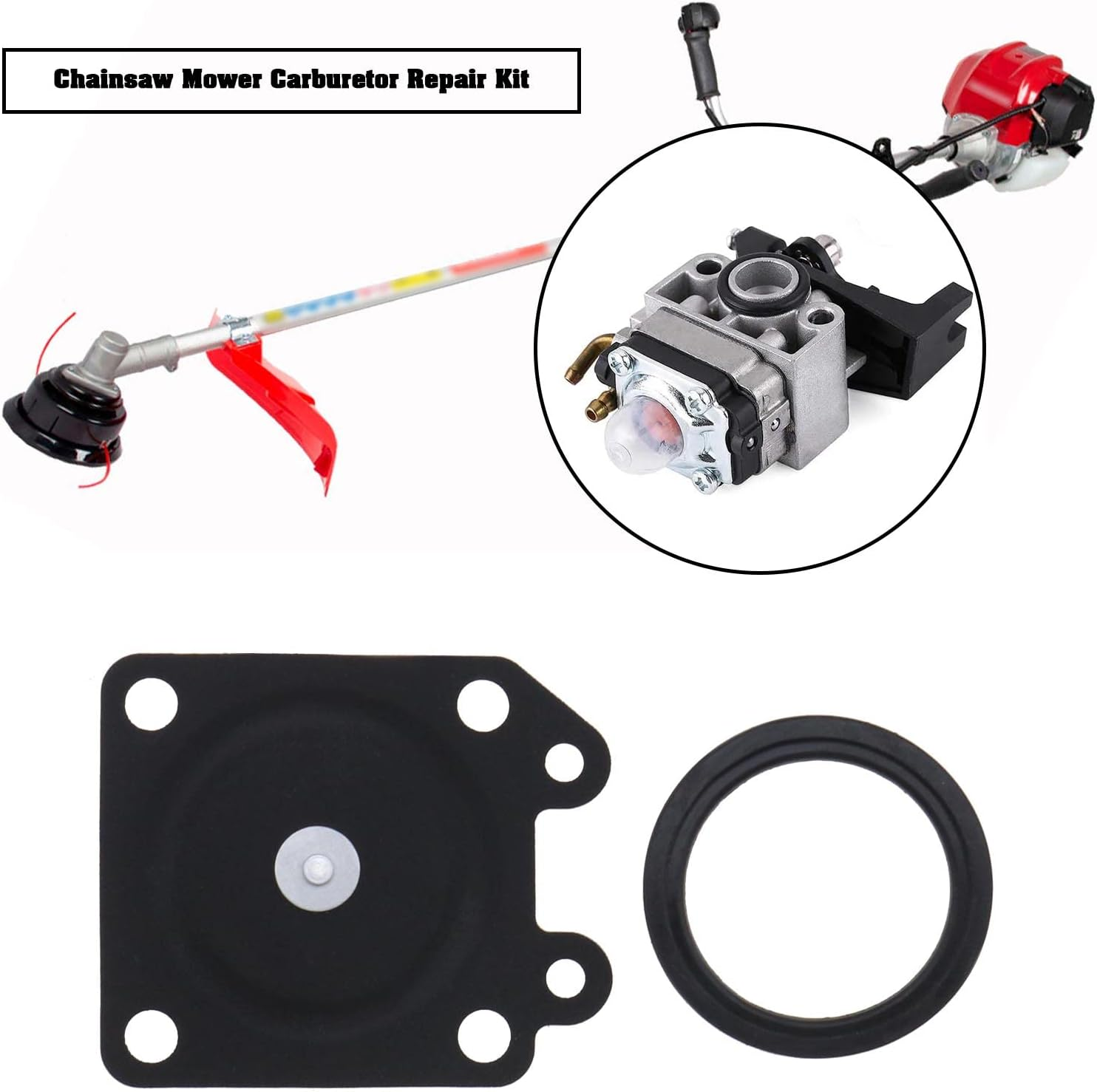 Emsea 2 Sets Carburettor Diaphragm Repair Kit Compatible with Walbro WYJ Series Compatible with HONDA GX25 GX35 HHB25 HHH25 Chainsaw Replaces K20-WYJ image number 3