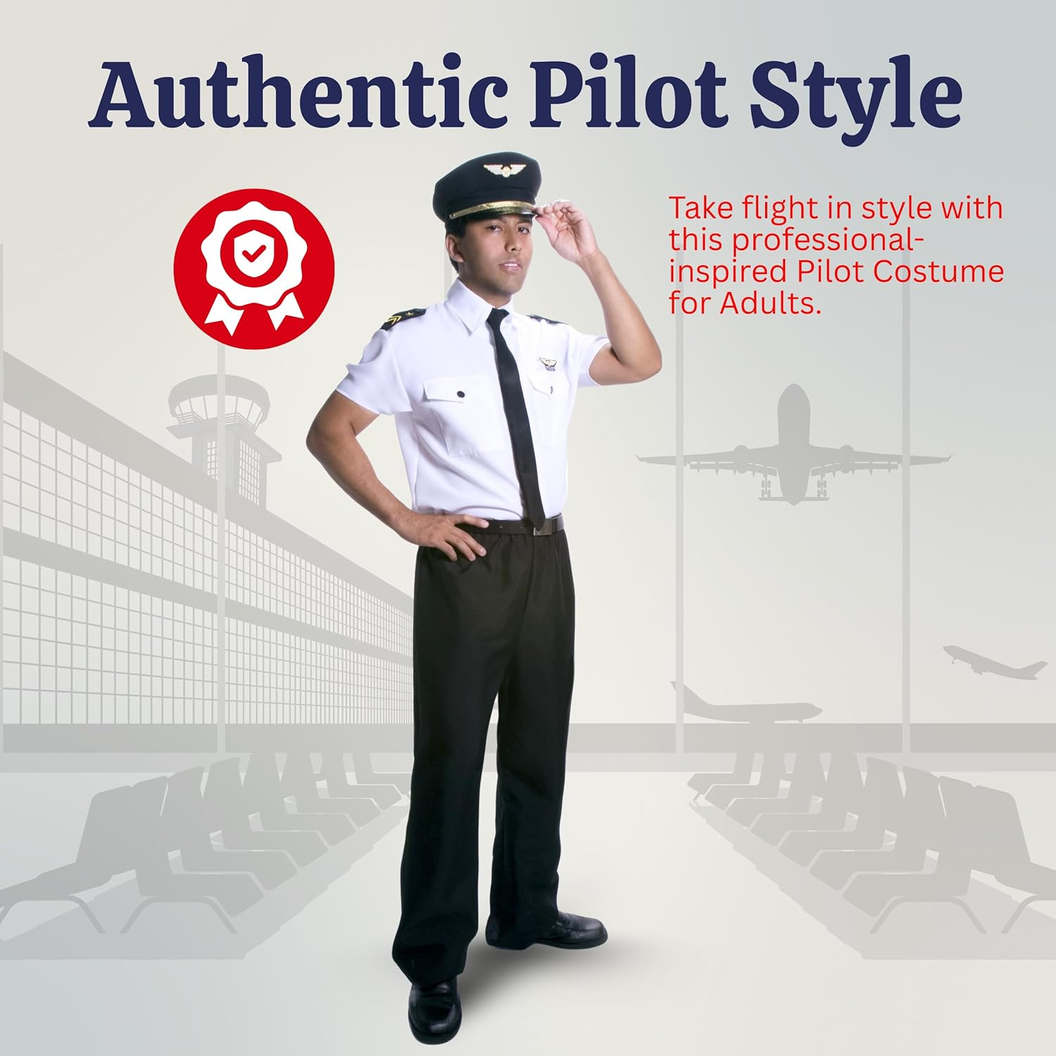 Dress up America Adults Deluxe Pilot Costume