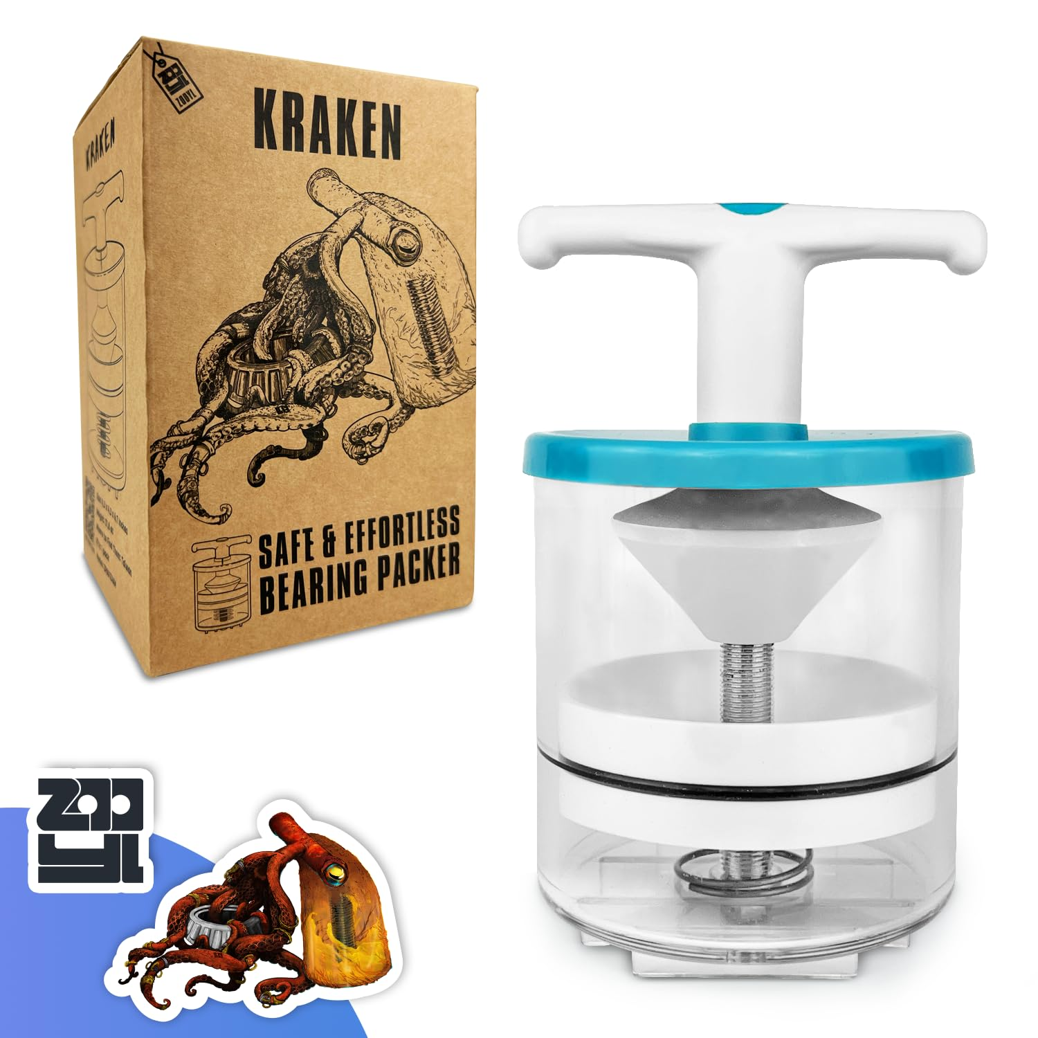 Rotation Hand Bearing Packer Tool, Inject Bearing Grease into Bearing Safely, Easily, Effortlessly, Wheel Bearing Grease Packer Tool, 50-Inch Drop Protection, Automatic Bearing Center Locator image number 4