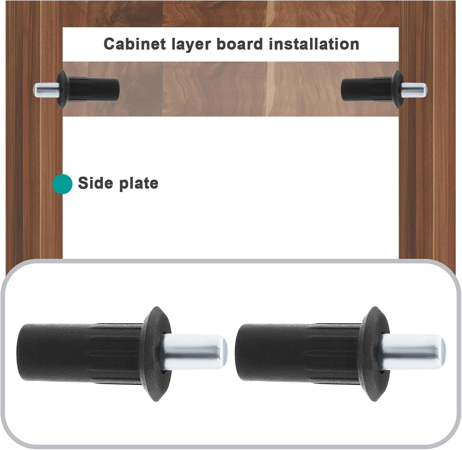Emagtech 50Pcs Cabinet Door Spring Loaded Repair Pins Replacement Louver Damper Repair Pins Suitable for Louver Cabinet Furniture Louver Window Tool Repair Pins image number 2