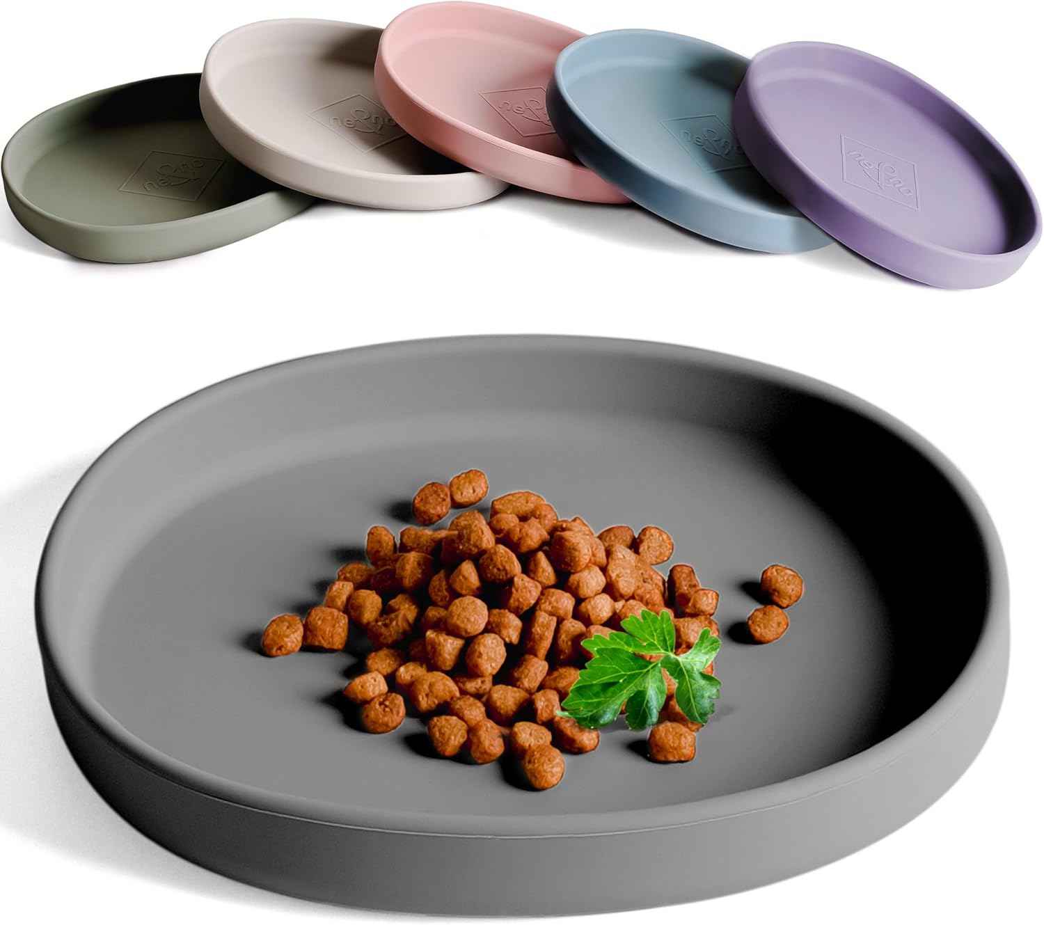 Ne&No Nala Collection Feeding Bowl for Cats Flat Cat Bowl Silicone Bowl Wide Feeding Bowl Cat Cat Bowl Silicone Bowl Cat Food Plate