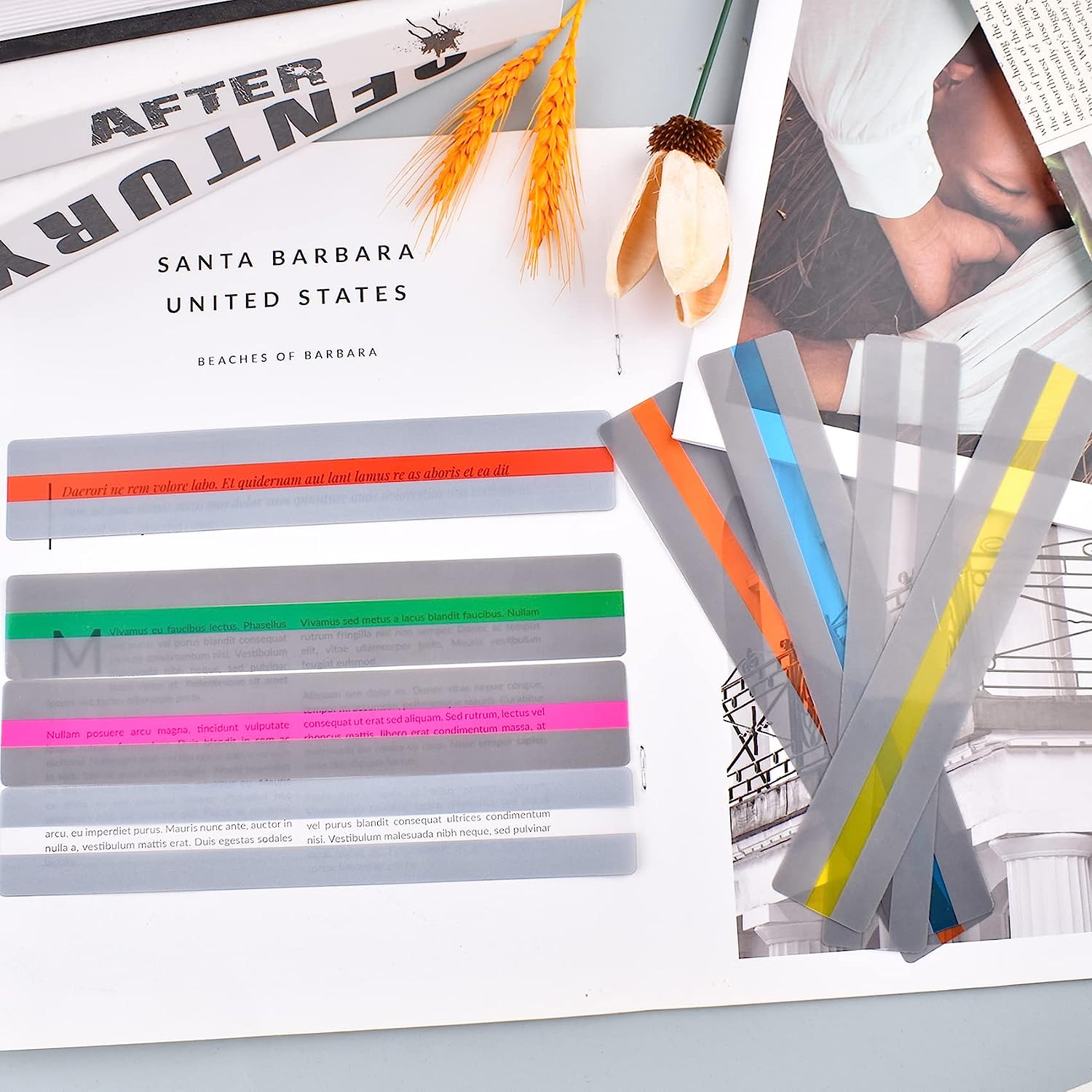 24 Pieces Guided Reading Strips Reading Helper Strips, Reading Ruler Colored Overlay Highlight Bookmarks Help with Dyslexia for Kid and Teacher Supply Guided image number 6