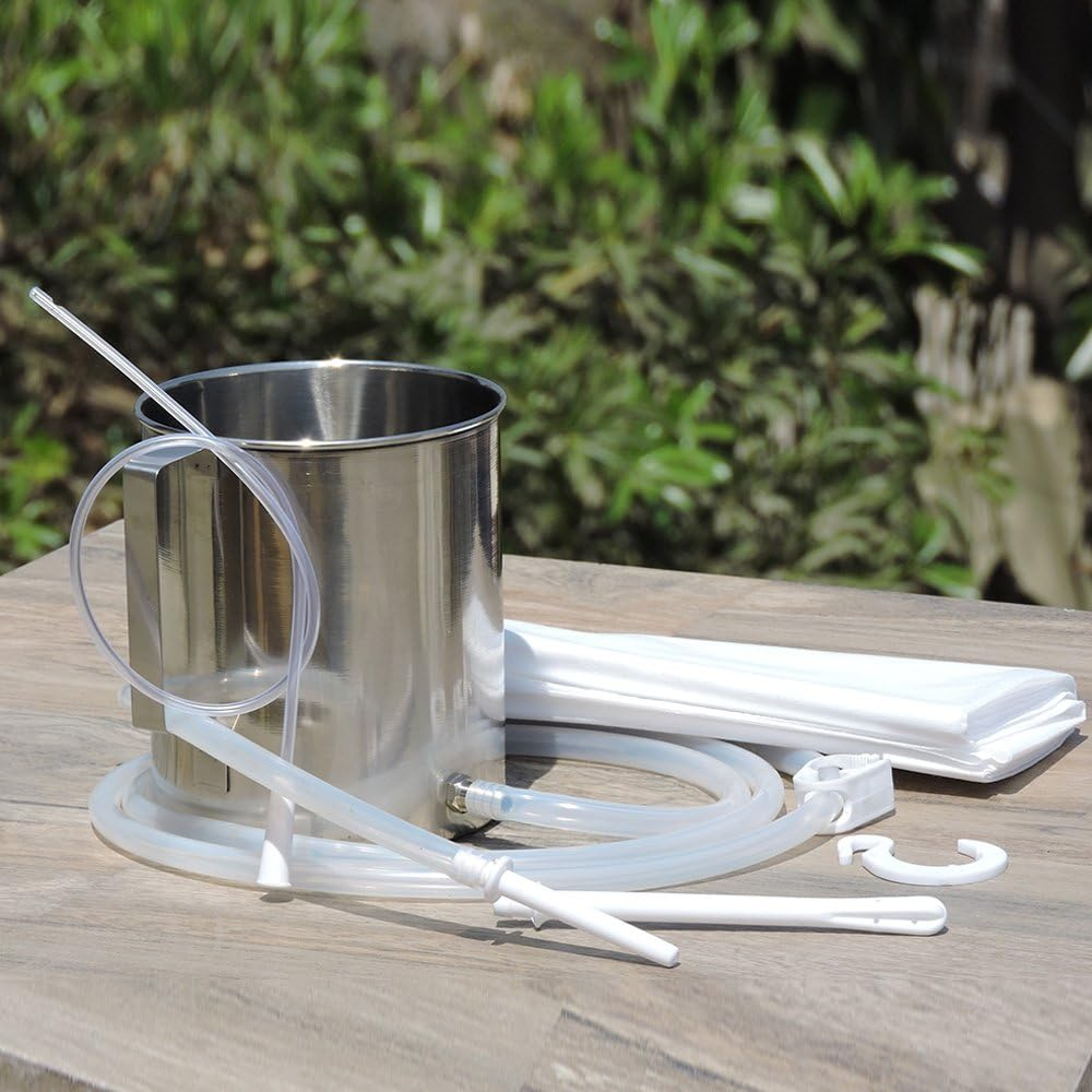 High Grade Stainless Steel Enema Kit (1.5 Quart) with Platinum Cured Medical Grade Silicone Hose | Stainless Steel Home Enema Kit (1.5 Quart) image number 2