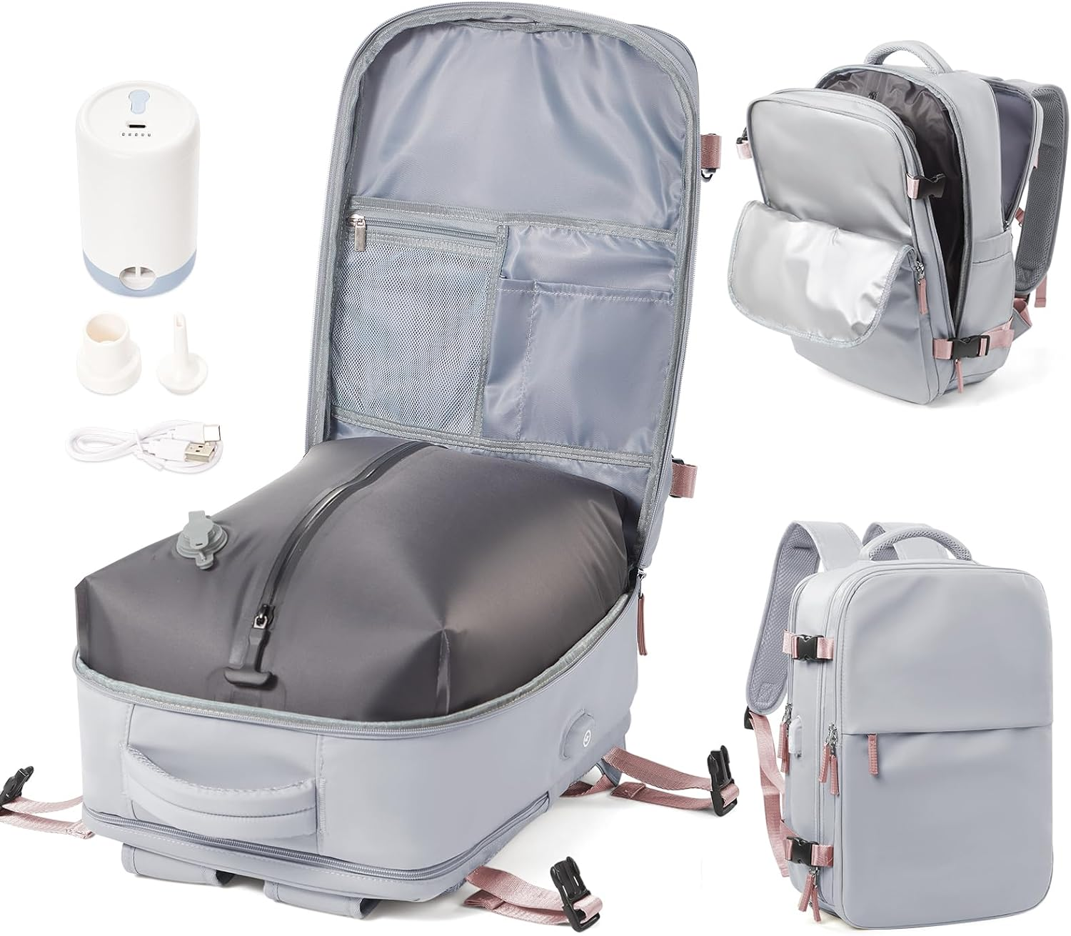 Lendolk Travel Backpack with Pump for Women Men