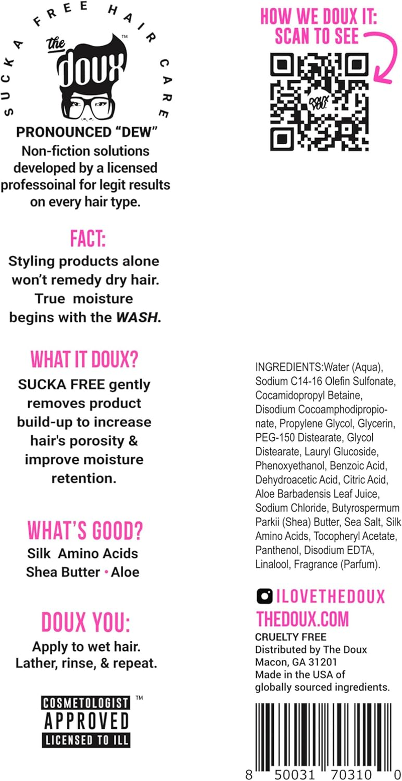 The Doux SUCKA FREE Moisturizing Shampoo for Curly Hair &ndash; Sulfate-Free Hair Shampoo for Women with Shea Butter, Aloe & Silk Amino Acids &ndash; Shea Moisture Alternative for Natural & Color-Treated Hair image number 2