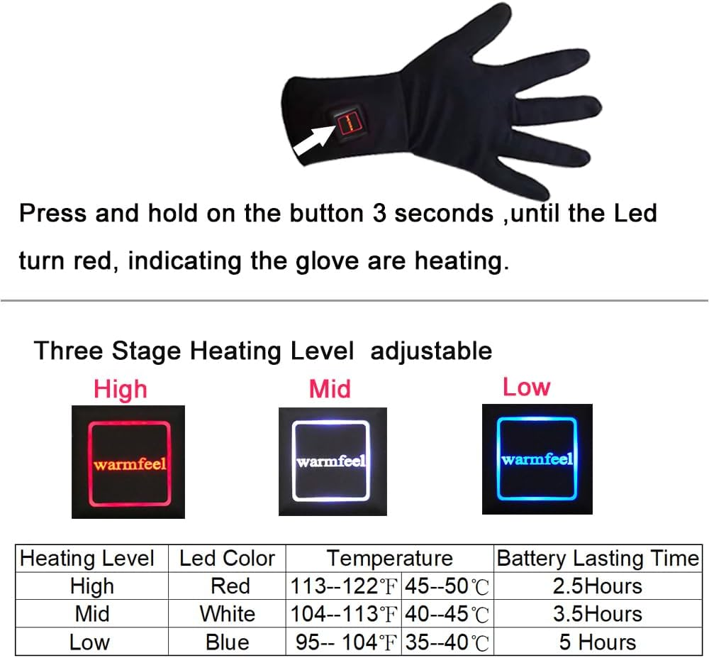 Flexible Electric Heated Gloves, Hand Wear for Arthritis Hands,Ultra-Thin Hand Warmer Gloves Screen Touchable for Driving Riding Climbing Hiking Cycling Outdoor Sports image number 4