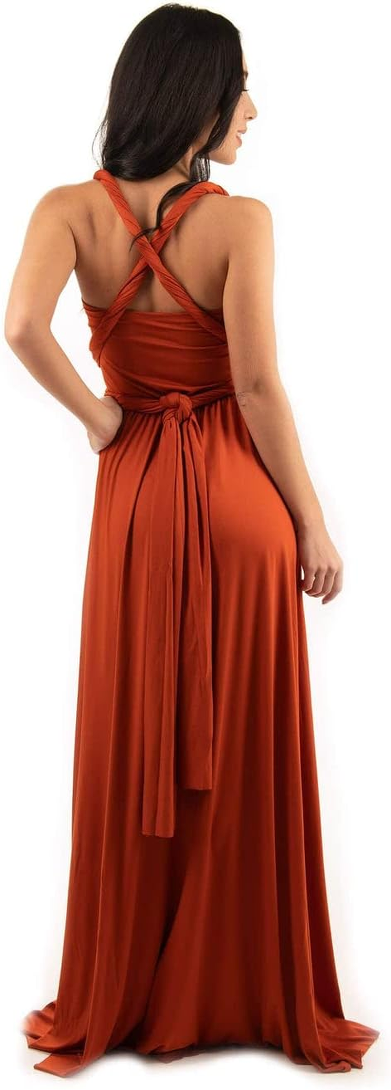 Infinity Dress - Convertible Multiway Maxi Long Transformer Gown Dress - Bridesmaid Bridal Party Wedding - Strap Wrap image number 4