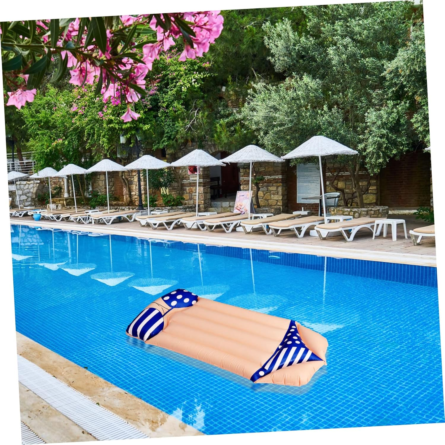 Ibasenice Inflatable Floating Bed for Swimming Bikini Style Swimming Mat Inflatable Swim Bed for Pool Relaxation Floating Cushion for Adults Use as in Pool