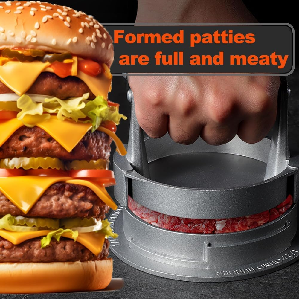 Hamburger Press, Smash Burger Press Flat, Burger Smasher for Griddle, Non-Stick Hamburger Patty Maker Mold, Robust and Easy to Clean, for Smash Burgers and Steaks Griddle BBQ image number 3