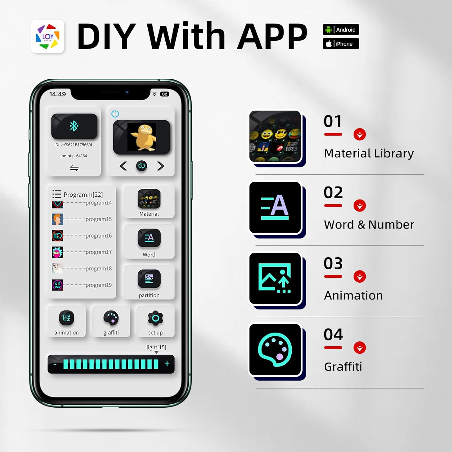 Gelrova LED Backpack with App Control City Serise, Cool DIY Pixel Art Animation Fashion Programming Laptop Backpack image number 2