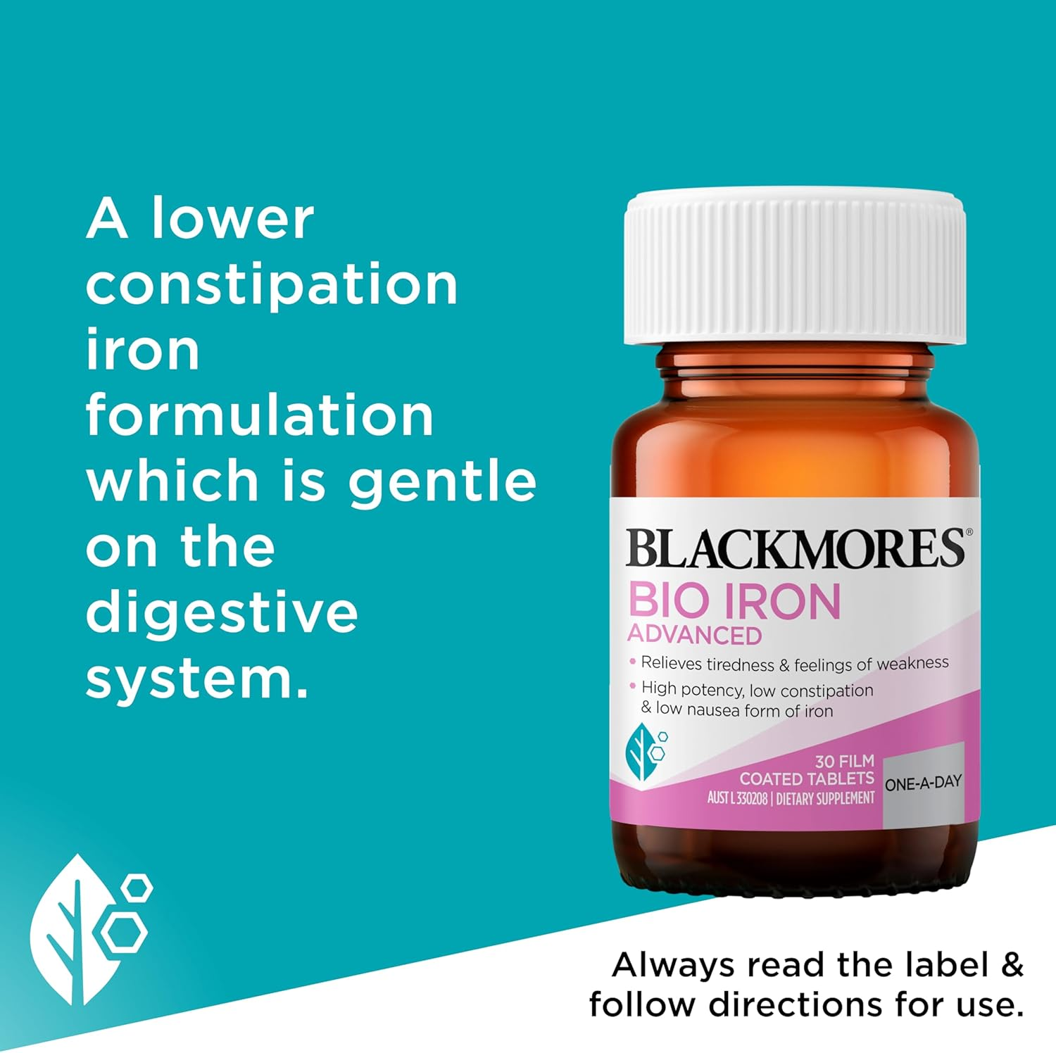 Blackmores Bio Iron Advanced | Supports Blood Health & Immune System Function | 30 Tablets image number 3