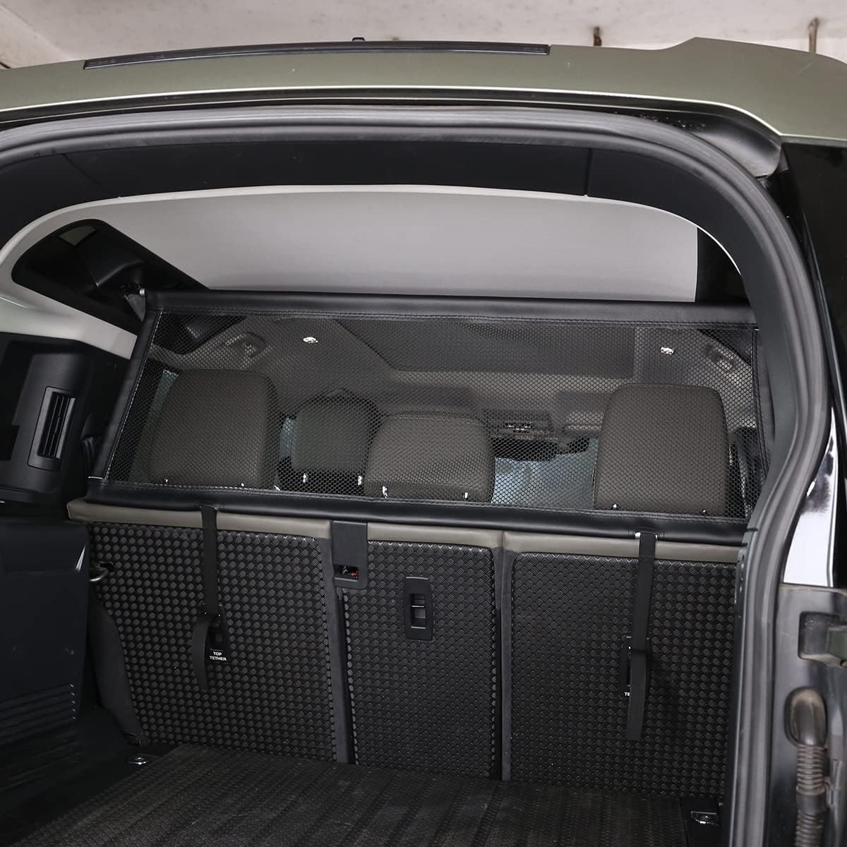 Pet Restraint Net Dog Fence Car Backseat Divider Vehicle Gate Cargo Area Travel Trunk Mesh Net Screen for Land Rover Defender 110 2020 2021 (Style C) image number 5