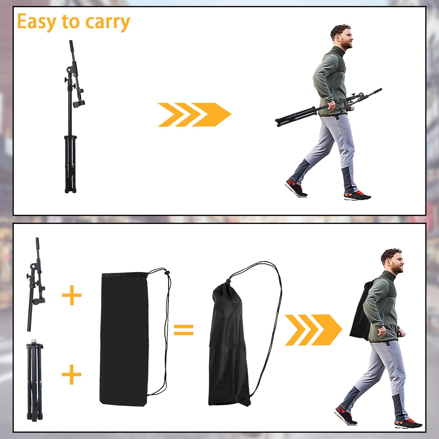 Lemxadd Tripod Mic Stand Floor Boom Arm for Blue Yeti Shure SM58 SM57 SM48 Samson Q2U Fifine K6 K688 AM8, Floor Microphone Stand with Carrying Bag, 3/8" to 5/8" Adapter, 2 Mic Clips and Cable Ties image number 5