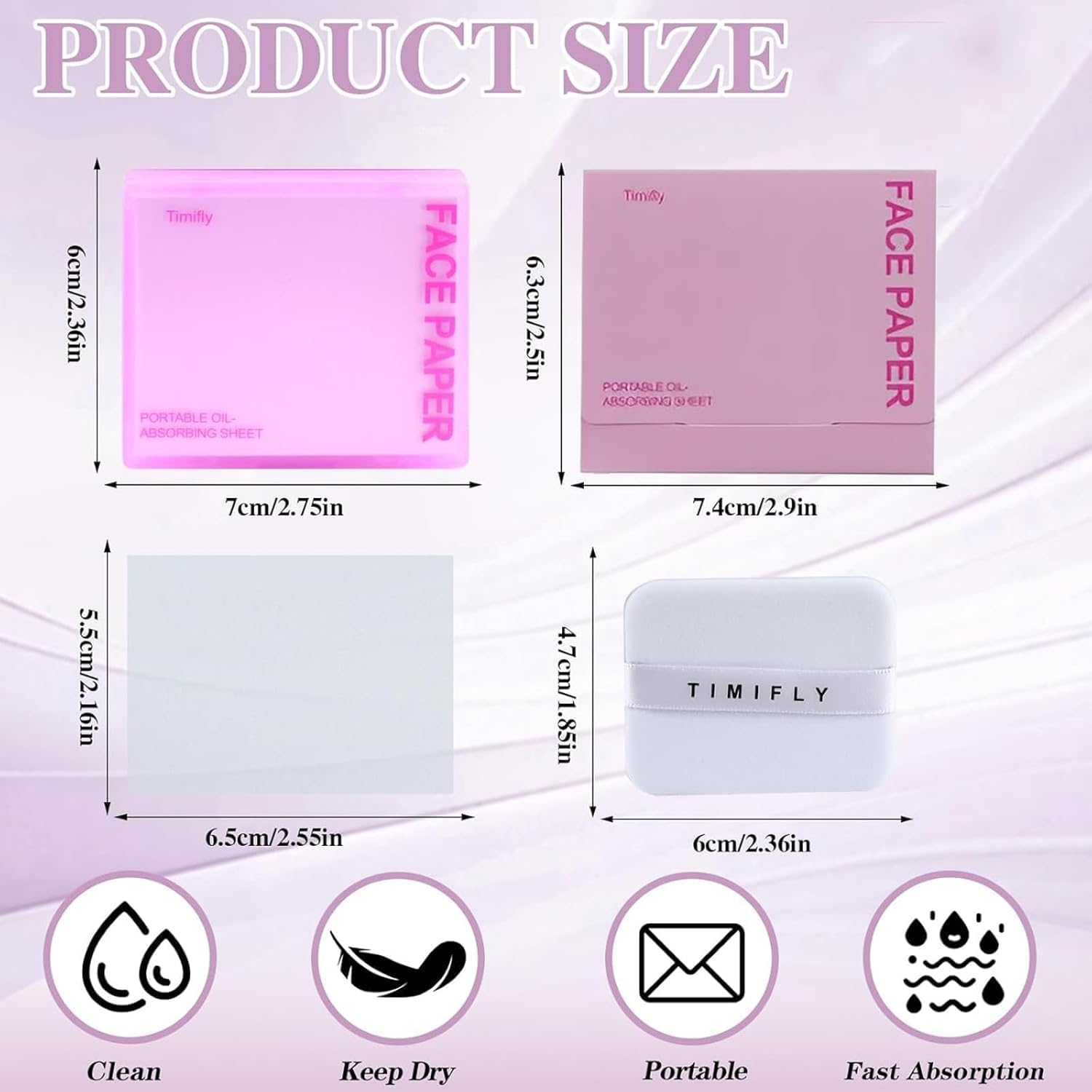 500 PCS Blotting Paper Face, Blotting Paper for Oily Skin, 500 Sheets with 1 Full Size and 4 Refills, Quick Oil Absorbing for Gym, Work and Travel, Fresh Complexion Throughout the Day