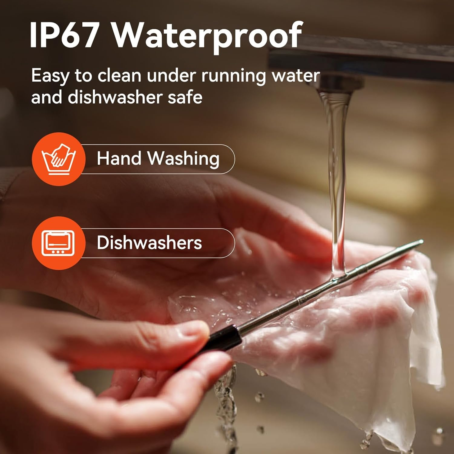 Meatmeet Pro Wireless Meat Thermometer, Wifi and Bluetooth Smart Cooking Thermometer with App Alerts, IP67 Waterproof & Heat-Resistant for BBQ, Oven, Grill, Air Fryer image number 6