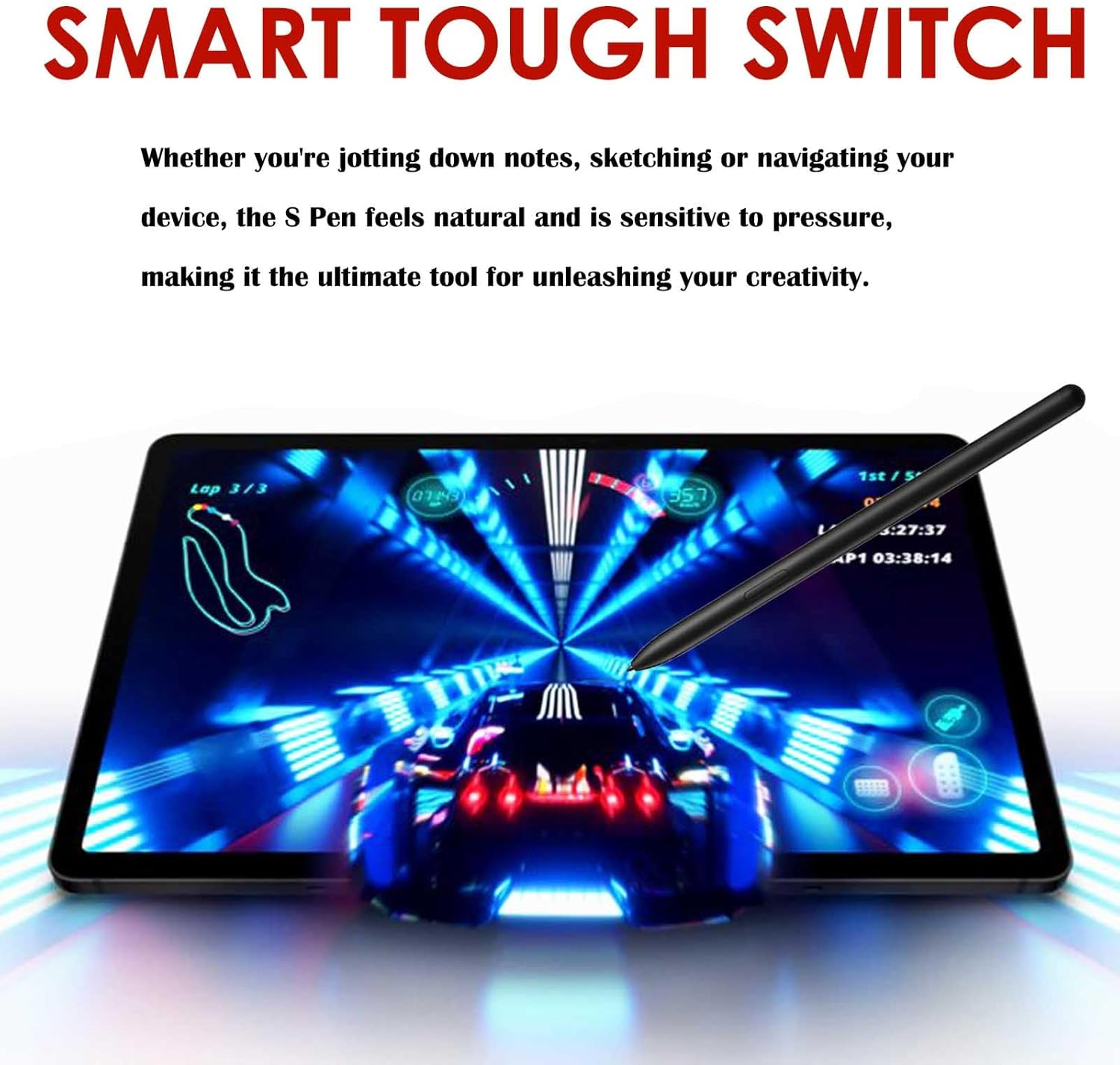 Galaxy Tab S9 Stylus Pen Replacement for Samsung Galaxy Tab S9/S9 Plus/S9 Ultra S Pen All Versions, Galaxy Tab S9/S9+/S9 Ultra Stylus Touch S Pen with Magnetic Attachment + 5 Tips (Black) - Black image number 4