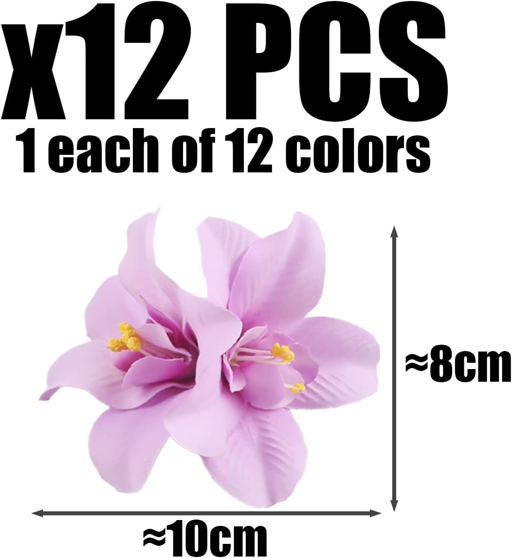 12 Flower Shaped Hair Pins, Beachwear Accessories, Fresh and Sweet Hair Accessories, Hairstyle Decoration Accessories