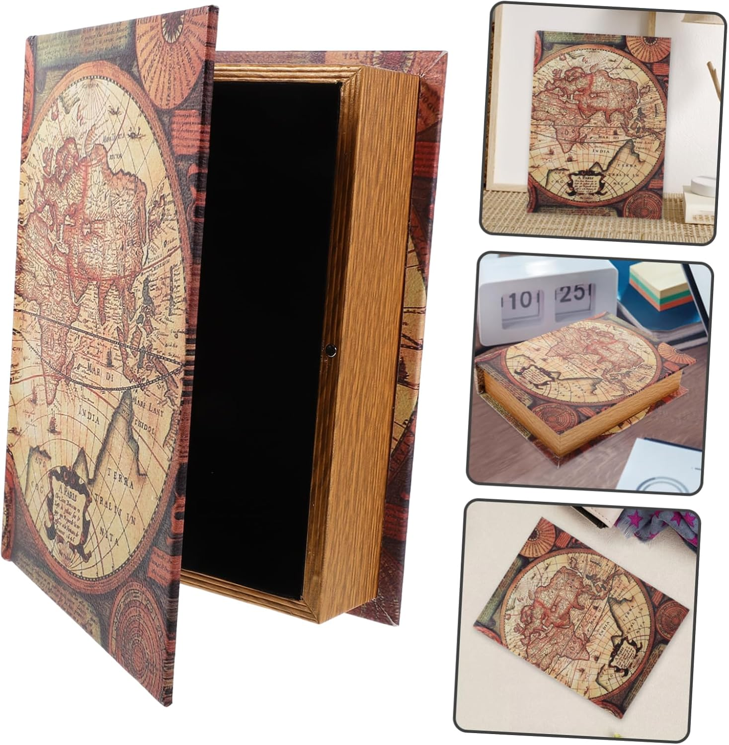 Faux Antique Book Storage Box Medium Decorative Book Prop Rectangular Trinket Case for Home Ornament and Organization image number 3