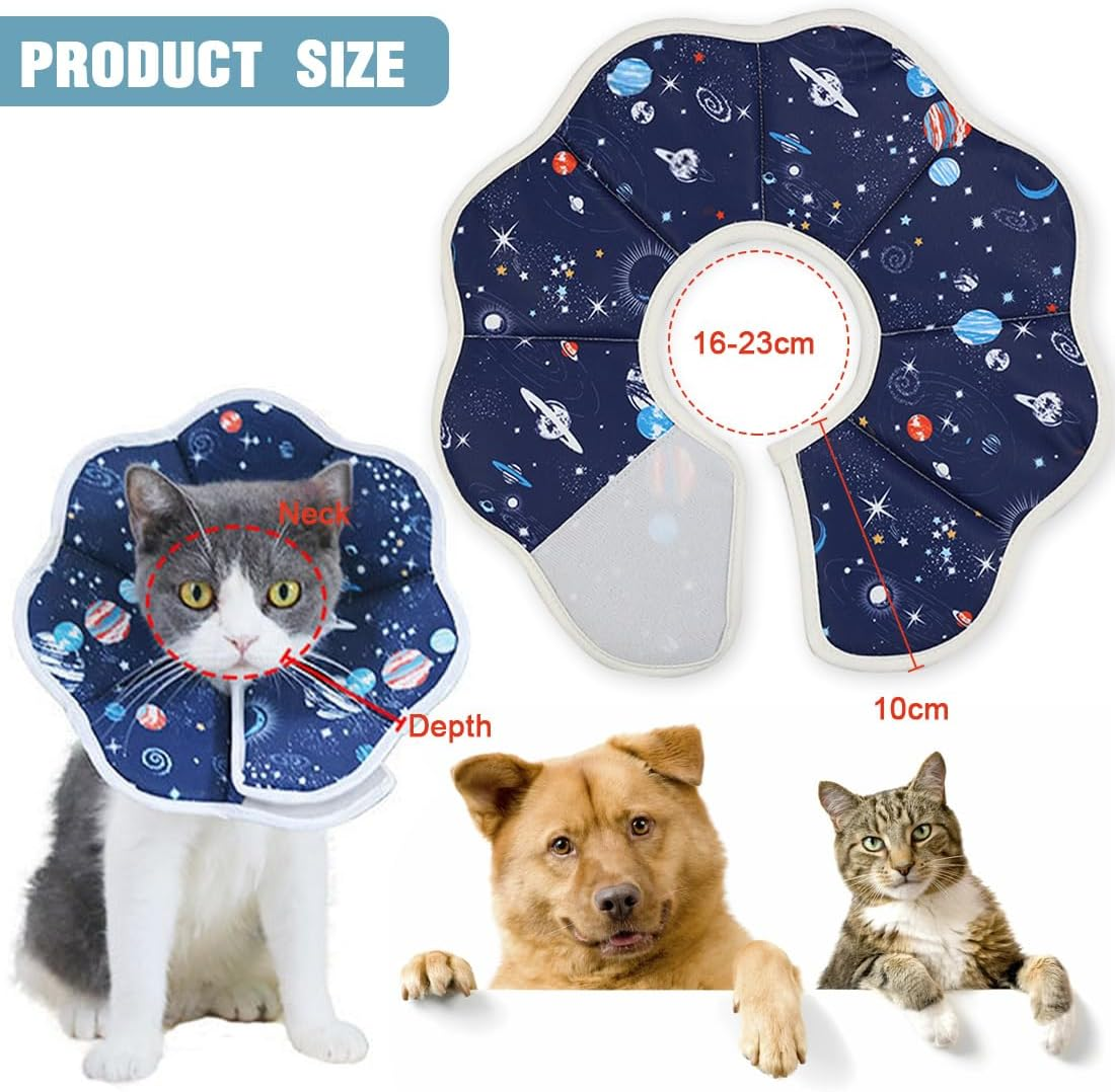 Collar for Cats and Dogs, Adjustable Collar, Soft Cone Recovery Protection for Pets after Surgery and Injuries, Blue (16-26 Cm) image number 4