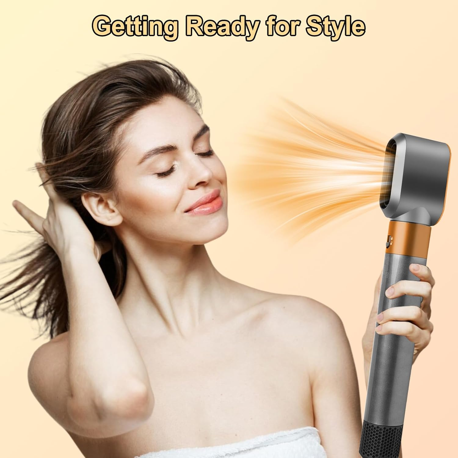 Pre-Styling Dryer Attachment for Dyson Airwrap HS01/HS05, Fast Drying Nozzle Replacement Attachment Compatible with Dyson Hair Styler, Gold image number 1