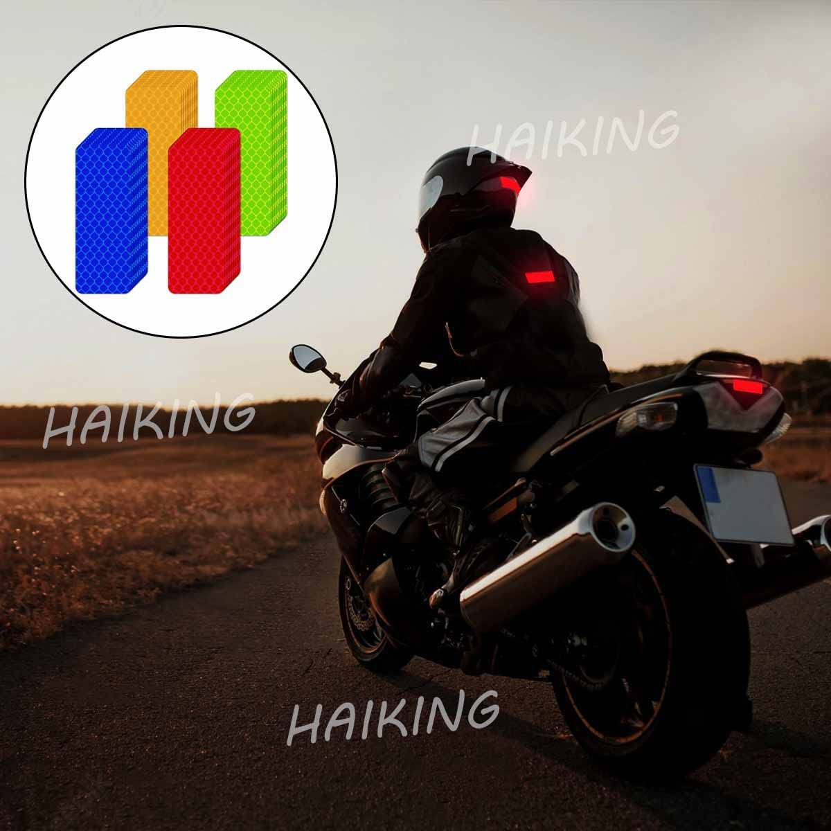 Reflective Stickers, 40 Pcs 1.18 * 3.15In Waterproof Safety Warning Reflective Stickers for Car, Bike, Motorcycle, Helmets (Yellow, Red, Orange, Blue) image number 5