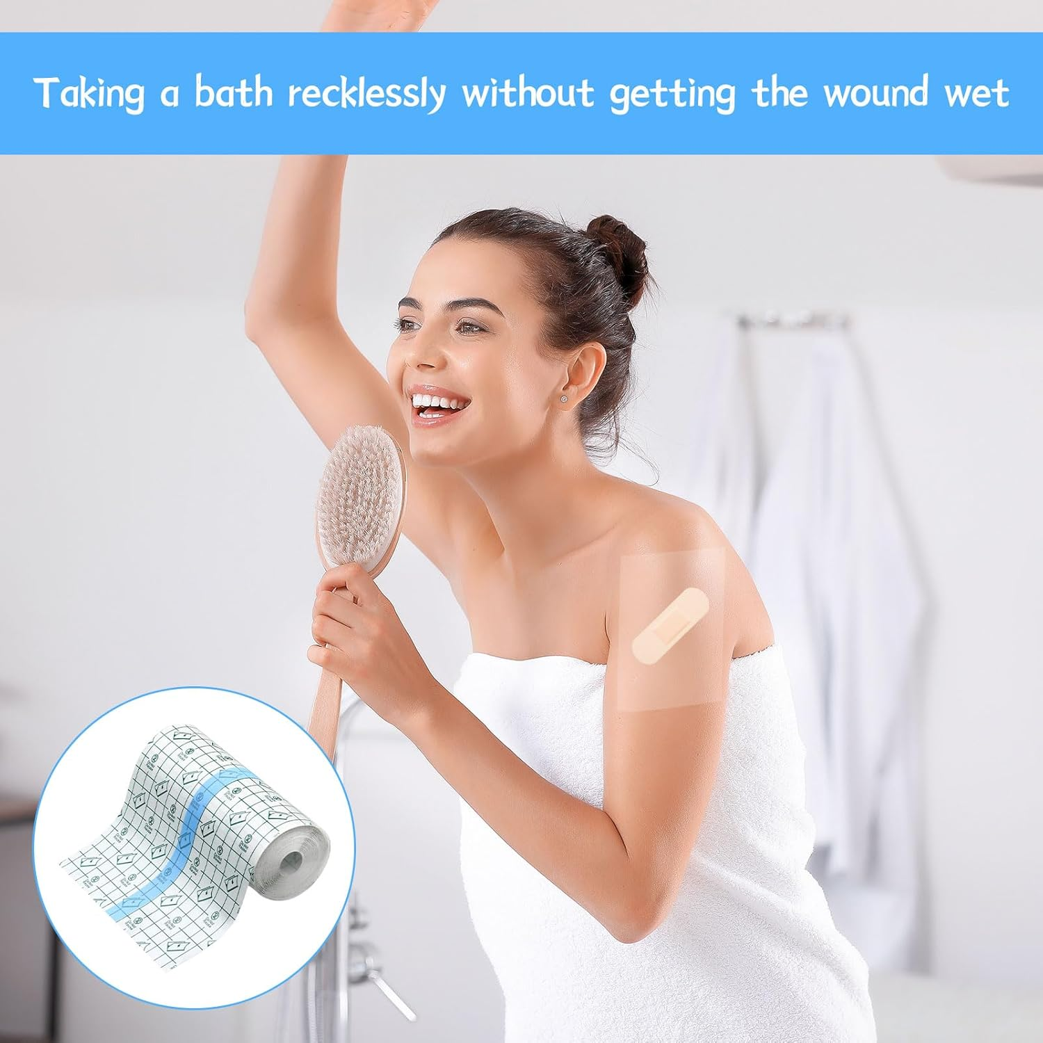 Waterproof Bandage, Wound Dressing Bandage, Second Skin Tattoo Film 15Cm X 5M, Disposable Stretch Adhesive Bandage for Shower Shield Dressing, Tattoo Supplies for Tattoo Aftercare Swimming