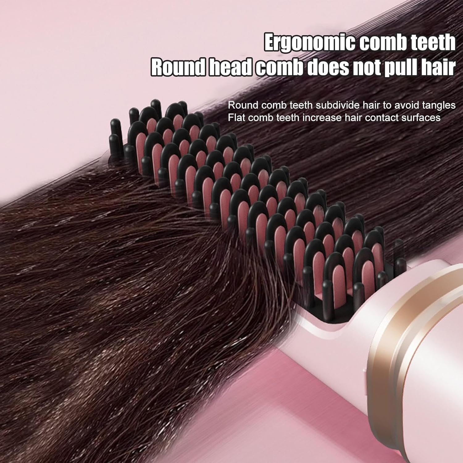 Zjhukfmc Brush Straightener for Women - Cordless Hair Straightening Brush - Fast Heating Rechargeable Curling Iron with Adjustable Temp, Less Heat Damage Curler for Women Home Travel - Blue image number 7