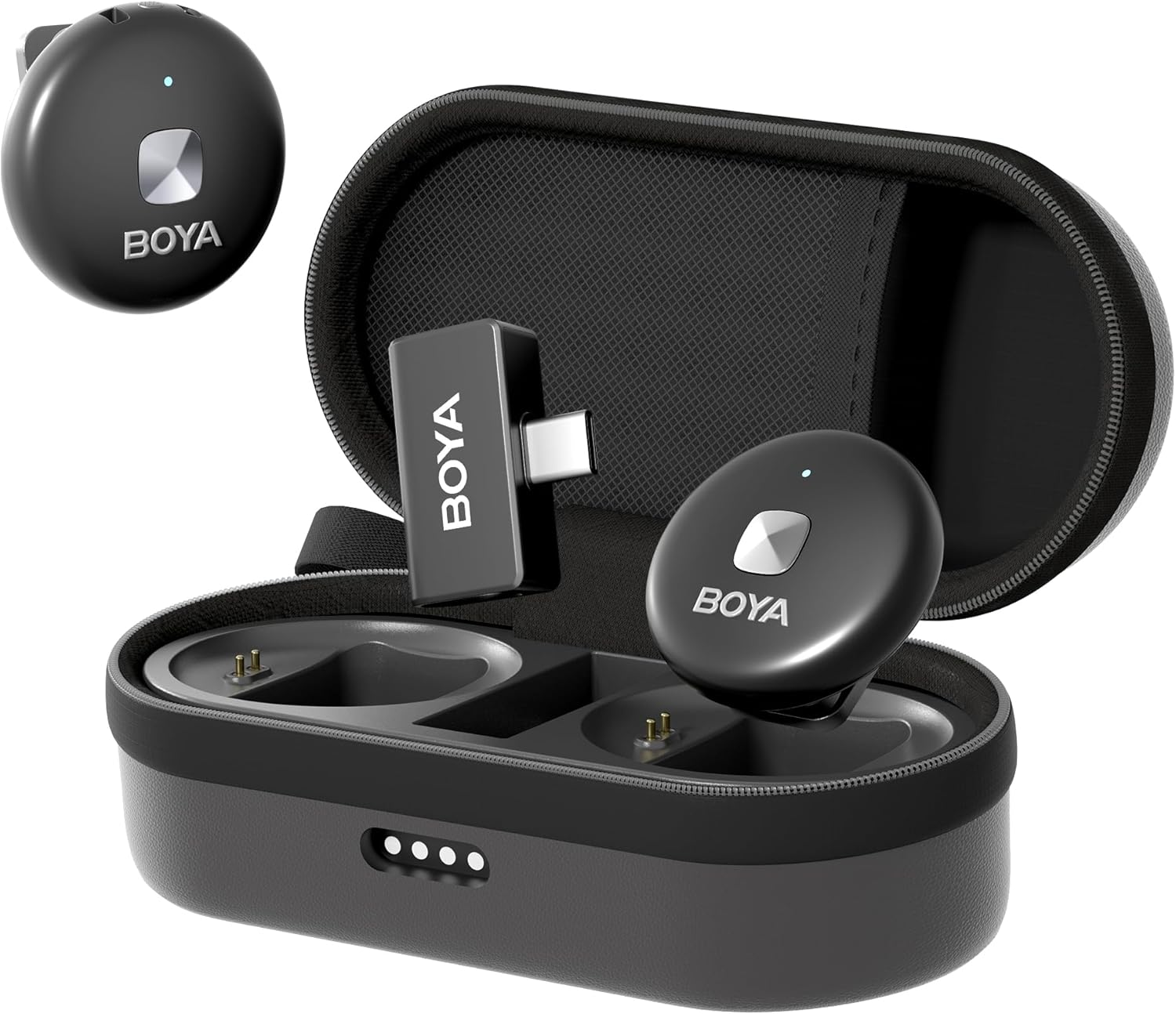 BOYA Omic-D Wireless Lavalier Microphone System Compatible with Iphone, 50M Los Range, Hi-Fi Audio, Smart Noise Cancellation, 15H Duration, Mini Lapel Mic for Recording Vlogging Interview