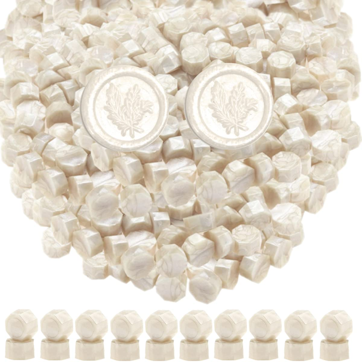 300Pcs Wax Seal Beads, Sealing Wax Beads,Octagon Wax Sealing Beads for Wax Seal Stamp, Cards, Wedding Invitations, Wine Packages, Gift Wrapping, Letter Sealing (Rose Gold)