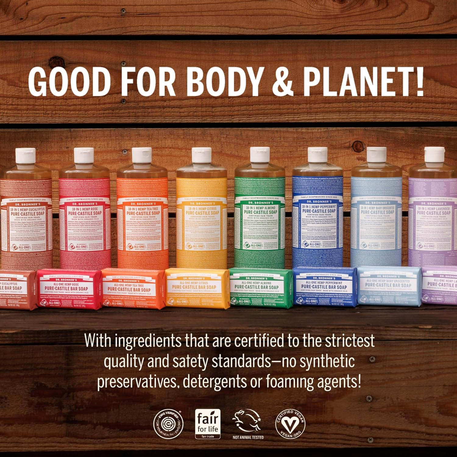 Dr. Bronner&rsquo;S - Castile Bar Soap 4 Pack - Organic Oils - Gentle Skin Care - Baby Unscented - (4X140G) Bars image number 4