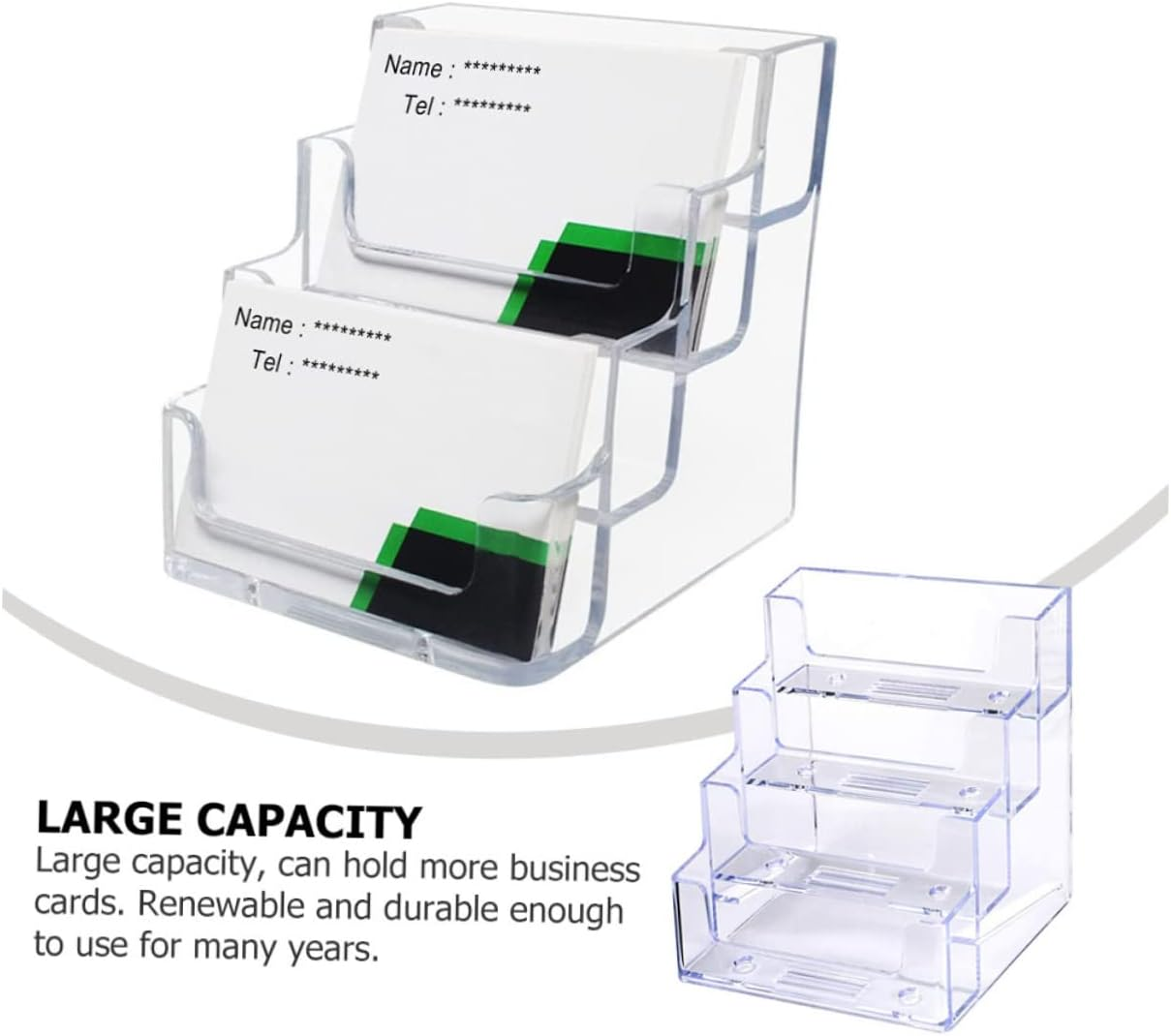 KICHOUSE Card Display Stand Business Cards Organizer Name Storage Case Desk Accessory Corners