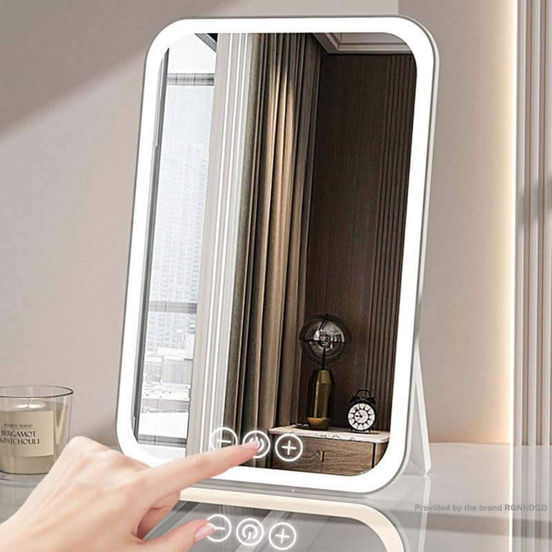 Portable LED Makeup Vanity Mirror with LED Lights, Rechargeable Smart Touch Control 3 Colors Dimmable Travel Design, Ideal for Home & Travel Use image number 6