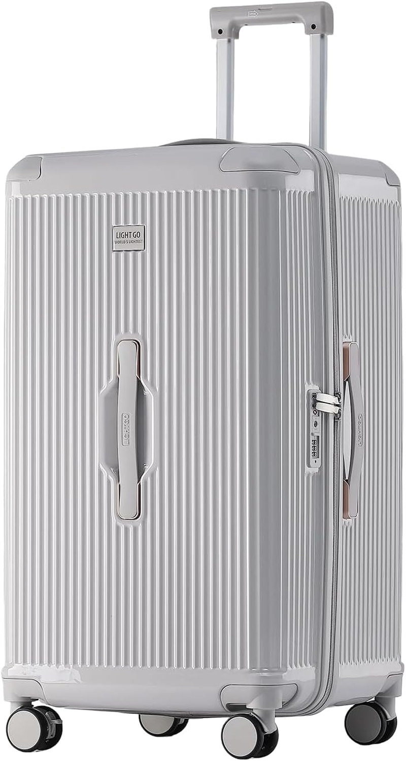 LIGHTGO Series 20/28/30 Inch Aerospace-Grade Hardshell Luggage &ndash; Max Capacity with Dual-Brake Silent Wheels (Red, 20Inch)