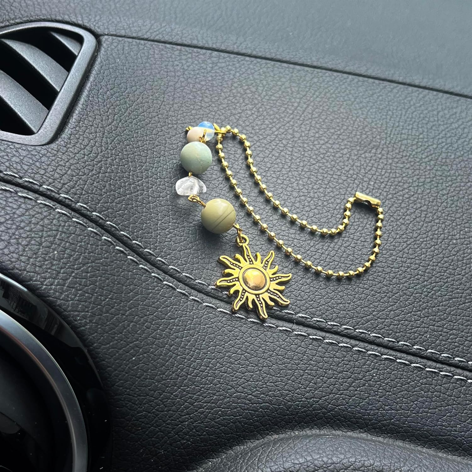 Sun Car Hanging Decor, Handmade Crystal Decorations Car Rear View Mirror Hanging Accessories, Cute Car Accessories for Women image number 5